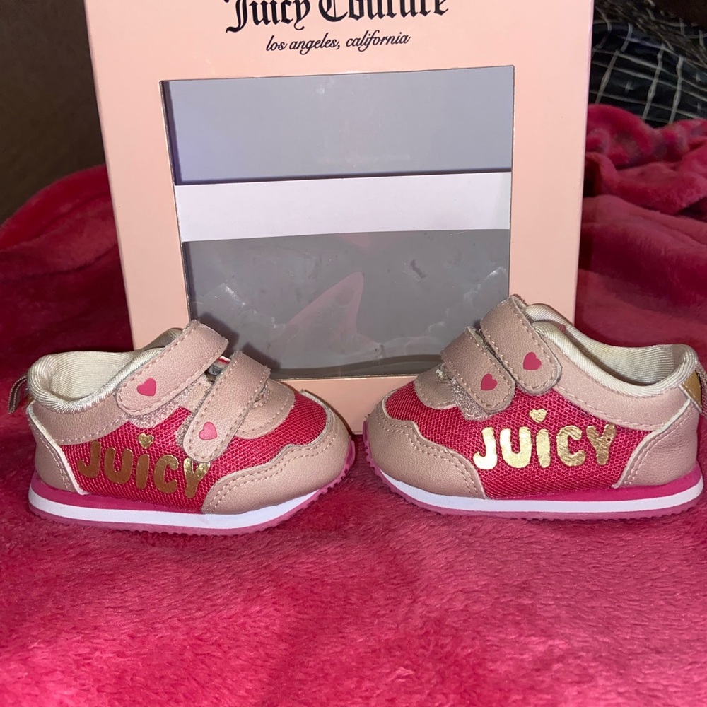 Juicy Couture Pink Sneakers with Velcro Closure